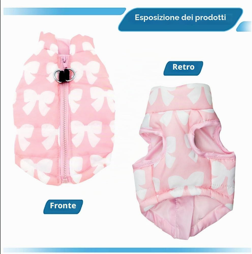 Voarge Giacca Invernale Calda per Cani Di Piccola Taglia Con Cerniera, Colore Rosa, XS