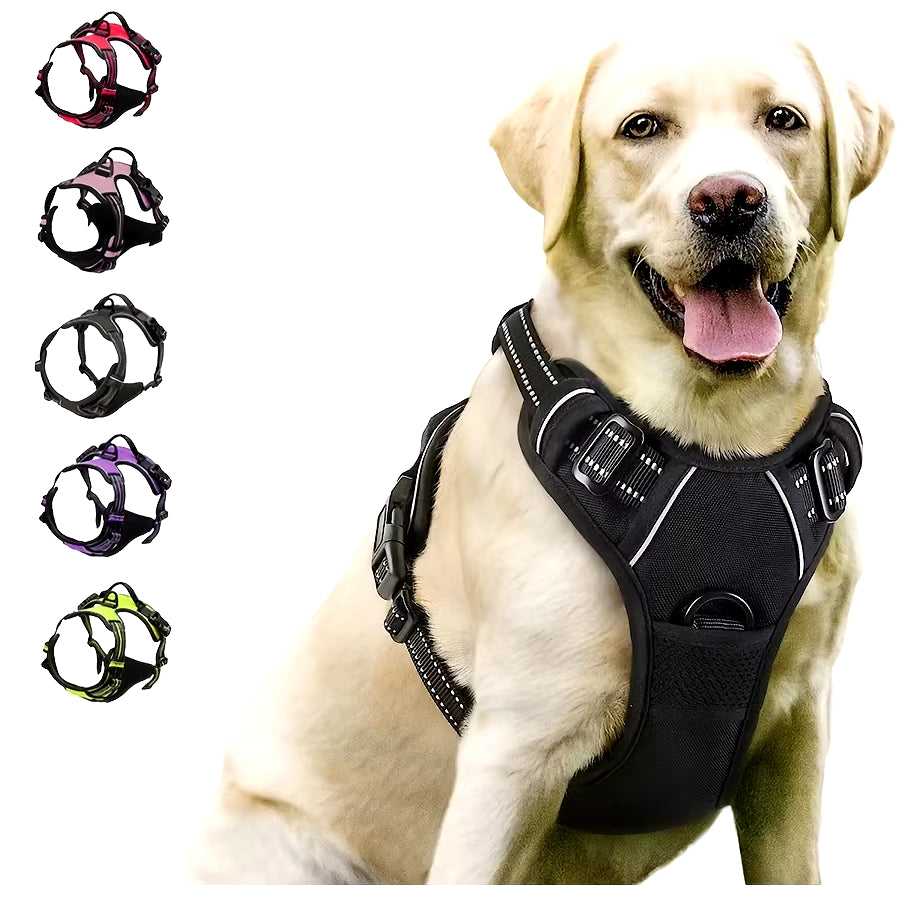 Heavy Duty No Pull Dog Harness with Front Clip and Reflective Features for Large Dog Walking