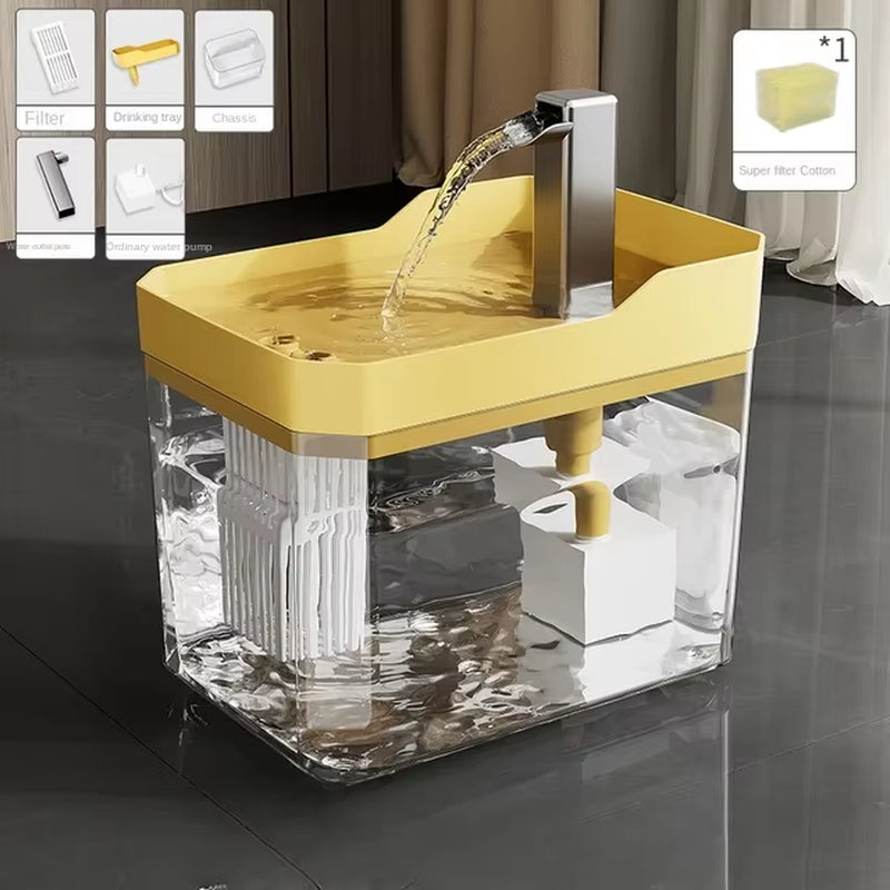"Fontanella Automatica Trasparente per Gatti 💧 | Con Filtro, USB e Ricircolo Intelligente"