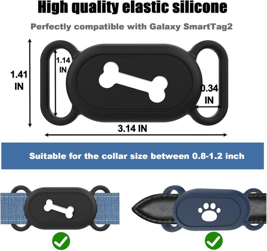 TagGuard Duo™ – Custodia in Silicone per Samsung Galaxy SmartTag2 (2 Pezzi), Antigraffio & Anti-Smarrimento per Collari
