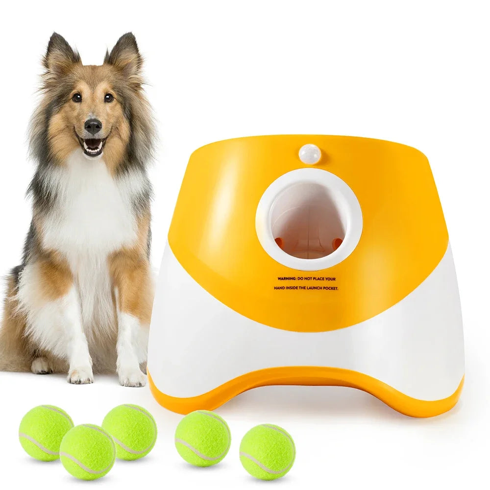 Lancio Automatico di Palline per Cani – Giocattolo Interattivo con 3 Distanze Regolabili per Divertimento Senza Fine