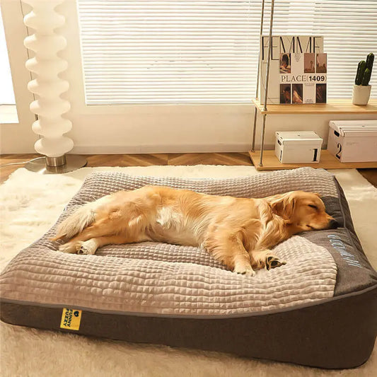 Indulge Your Dog with Our Luxurious Large Scratch-Resistant Cushion Bed Featuring Spine Support