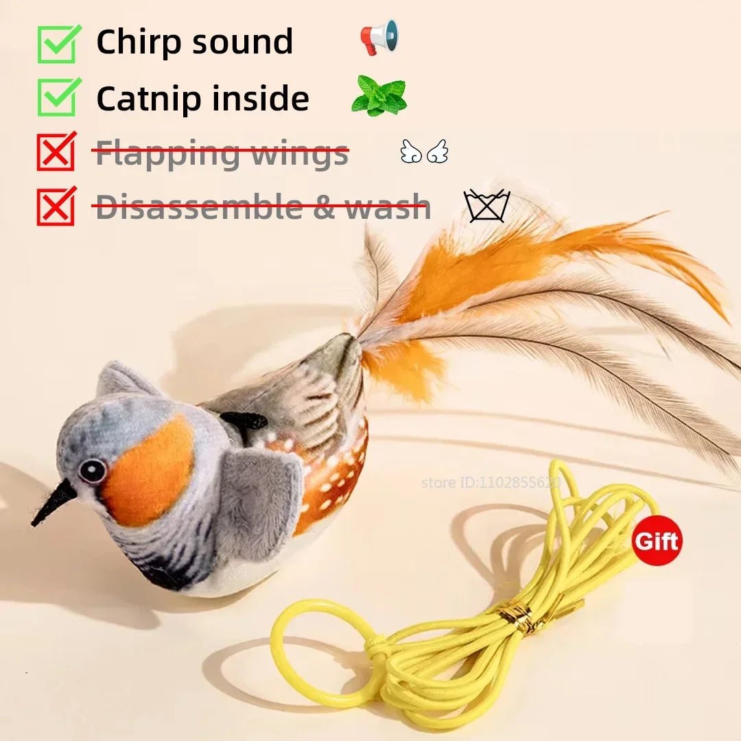 🦜 Uccellino Magico a Vibrazione – Giocattolo Interattivo con Suoni e Catnip per Gatti Felici! 😻