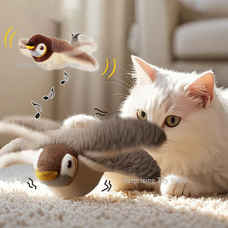 🦜 Uccellino Magico a Vibrazione – Giocattolo Interattivo con Suoni e Catnip per Gatti Felici! 😻