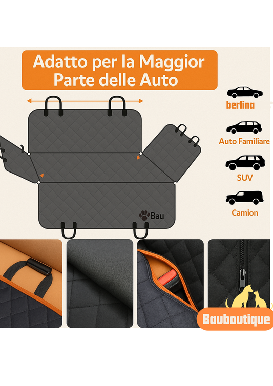 🚗 Tappetino Auto Impermeabile per Cani – Comfort, Pulizia e Stile firmato Bau Boutique 🐾
