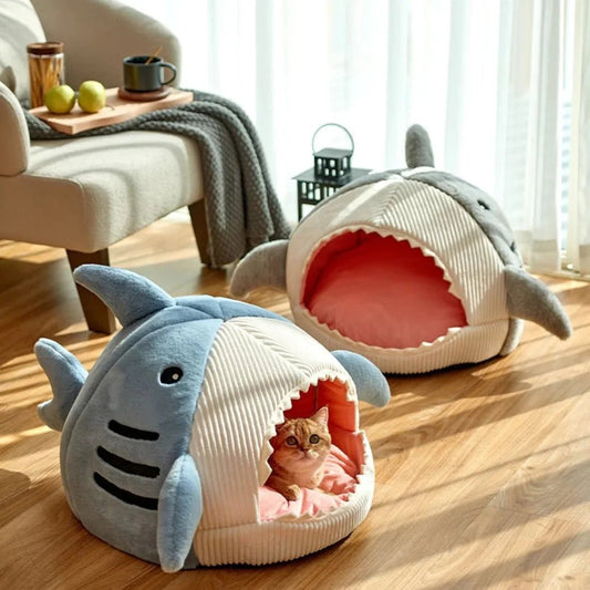 Cuccia a Tema Squalo – Letto per Animali Domestici Soffice e Accattivante - bau boutique