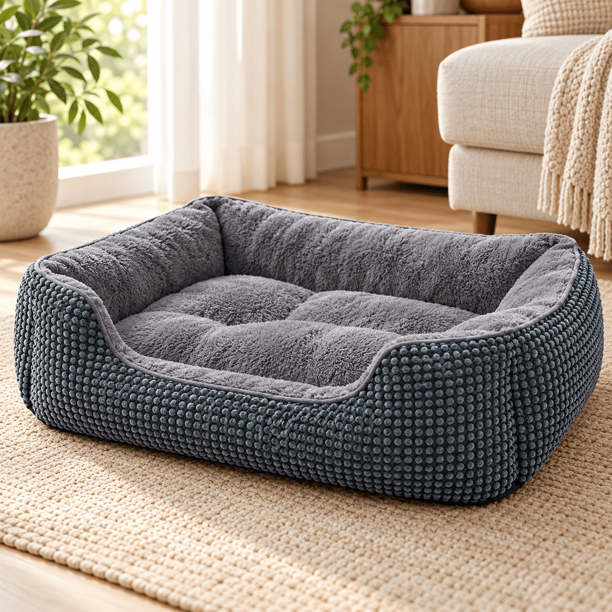 Cuccia Divano per Cani · Blu Navy 76 × 61 × 23 cm - bau boutique