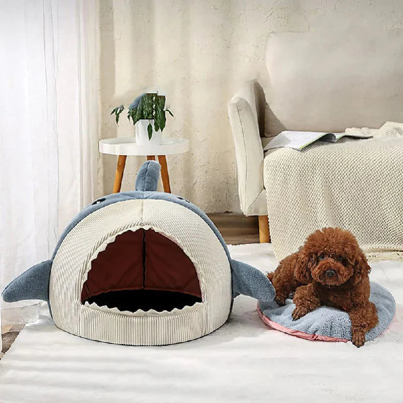Cuccia a Tema Squalo – Letto per Animali Domestici Soffice e Accattivante