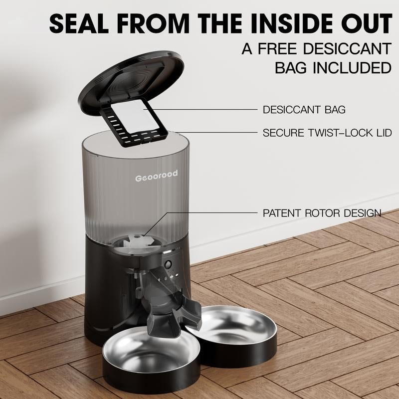 📸 Geoorood Smart Feeder 4L – Dispenser Automatico con Camera HD & Doppia Ciotola per Cani e Gatti 🐾🍽️ - bau boutique