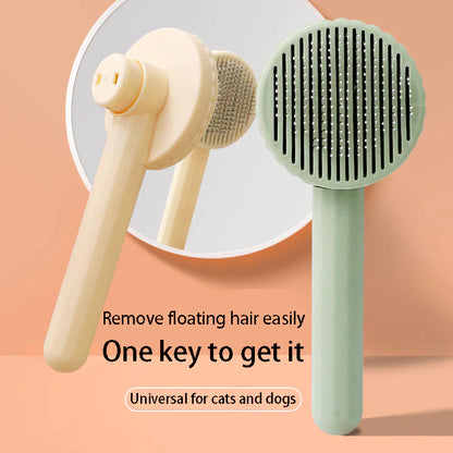 Professional Pet Grooming Tool: Self-Cleaning Slicker Brush for Effortless Hair Removal from Cats and Dogs