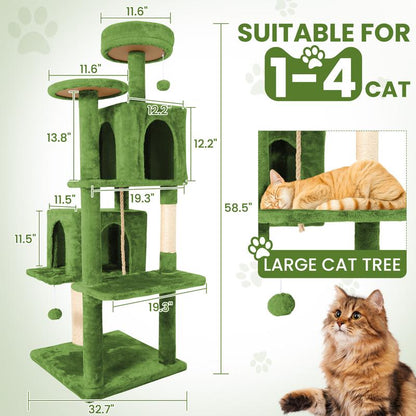 Albero Tiragraffi Wecharmer con Casetta e Foglie Verdi