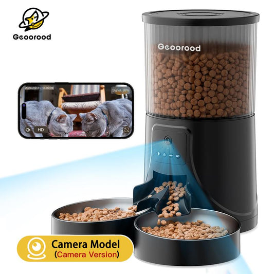 📸 Geoorood Smart Feeder 4L – Dispenser Automatico con Camera HD & Doppia Ciotola per Cani e Gatti 🐾🍽️