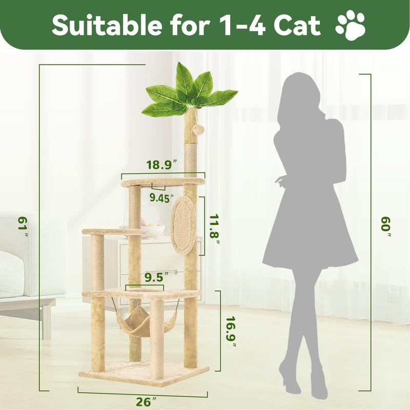 Albero Tiragraffi Wecharmer con Casetta e Foglie Verdi