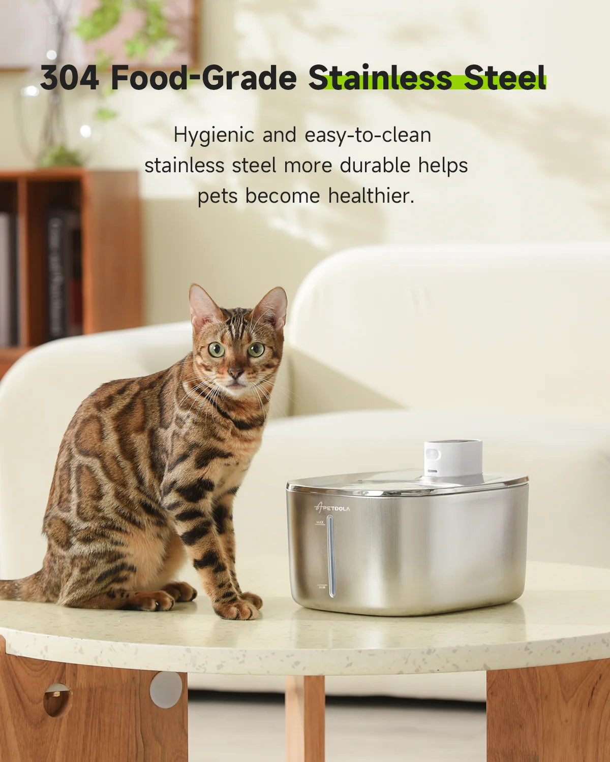 Fontana Elettrica Smart 4L per Gatti e Cani – Dispenser d’Acqua con Sensore, Silenziosa e Sicura