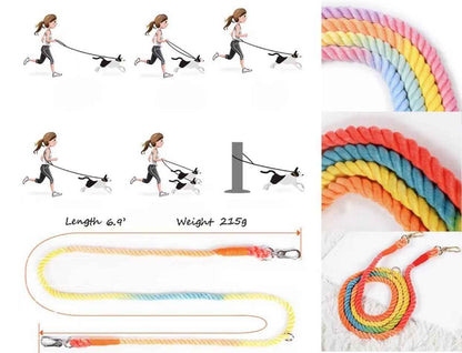 HANDS FREE DOG ROPE LEASH - SKY BLUE