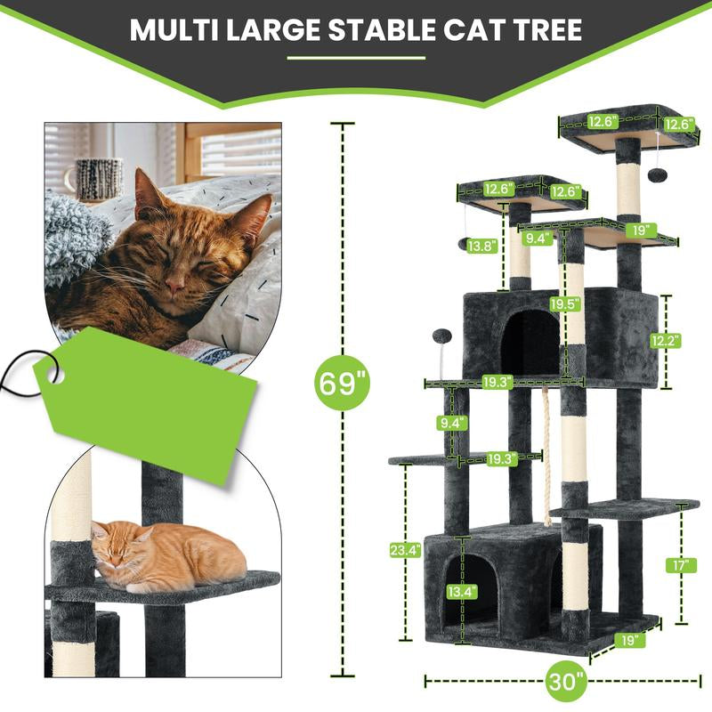 Albero Tiragraffi Wecharmer con Casetta e Foglie Verdi