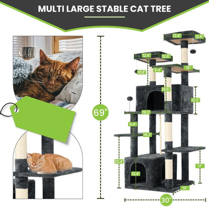 Albero Tiragraffi Wecharmer con Casetta e Foglie Verdi