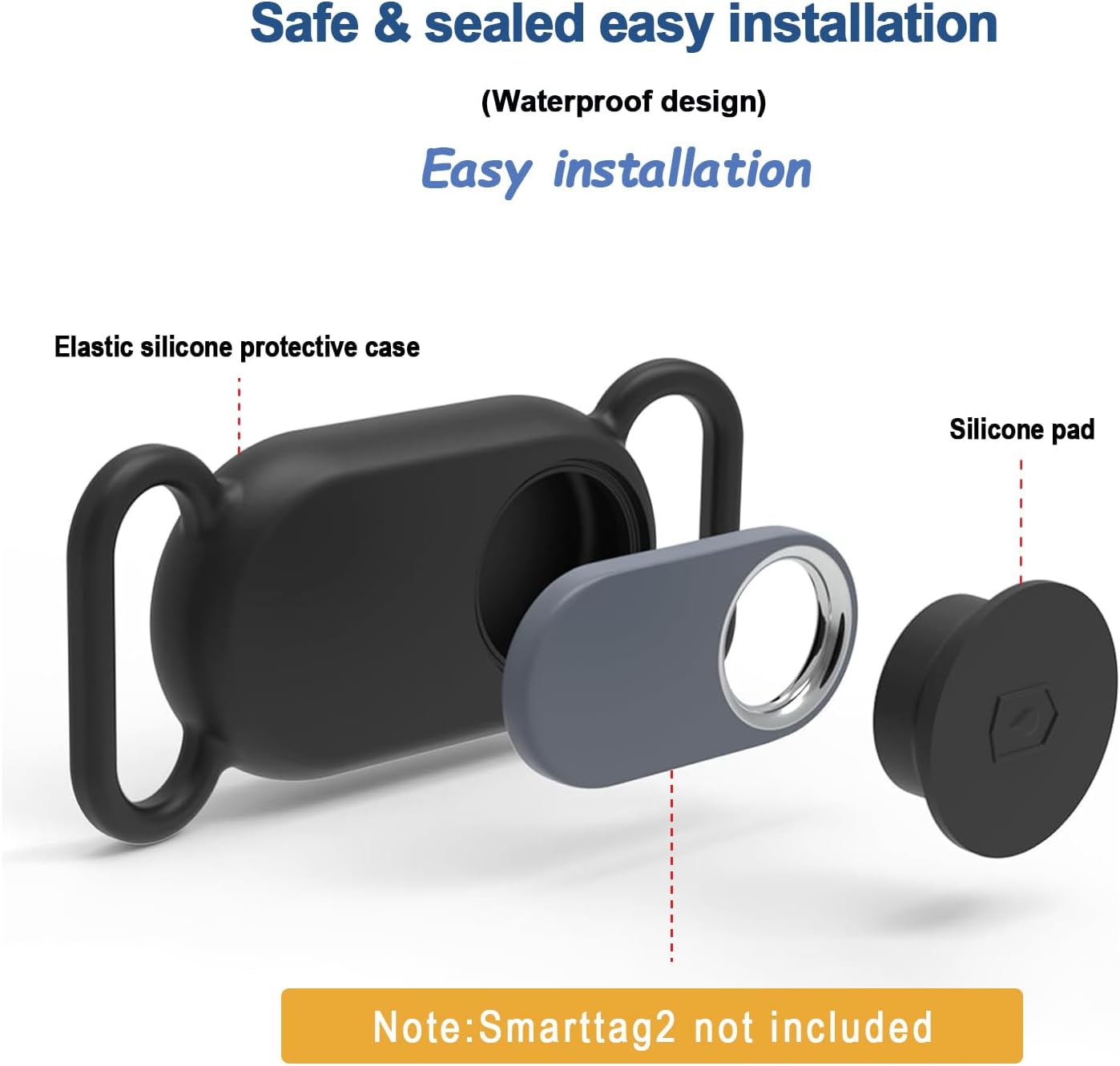 TagGuard Duo™ – Custodia in Silicone per Samsung Galaxy SmartTag2 (2 Pezzi), Antigraffio & Anti-Smarrimento per Collari