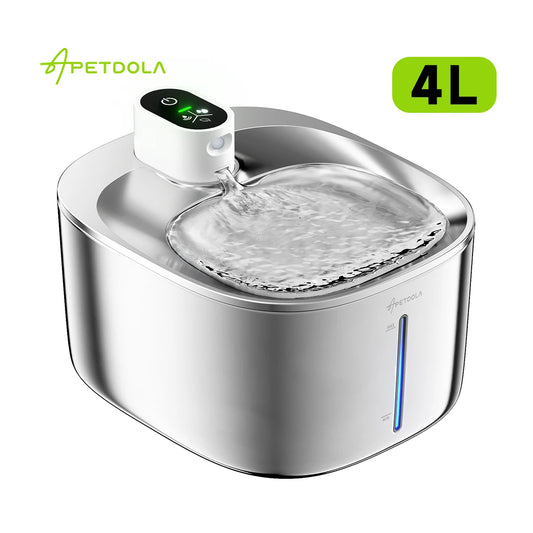 Fontana Elettrica Smart 4L per Gatti e Cani – Dispenser d’Acqua con Sensore, Silenziosa e Sicura