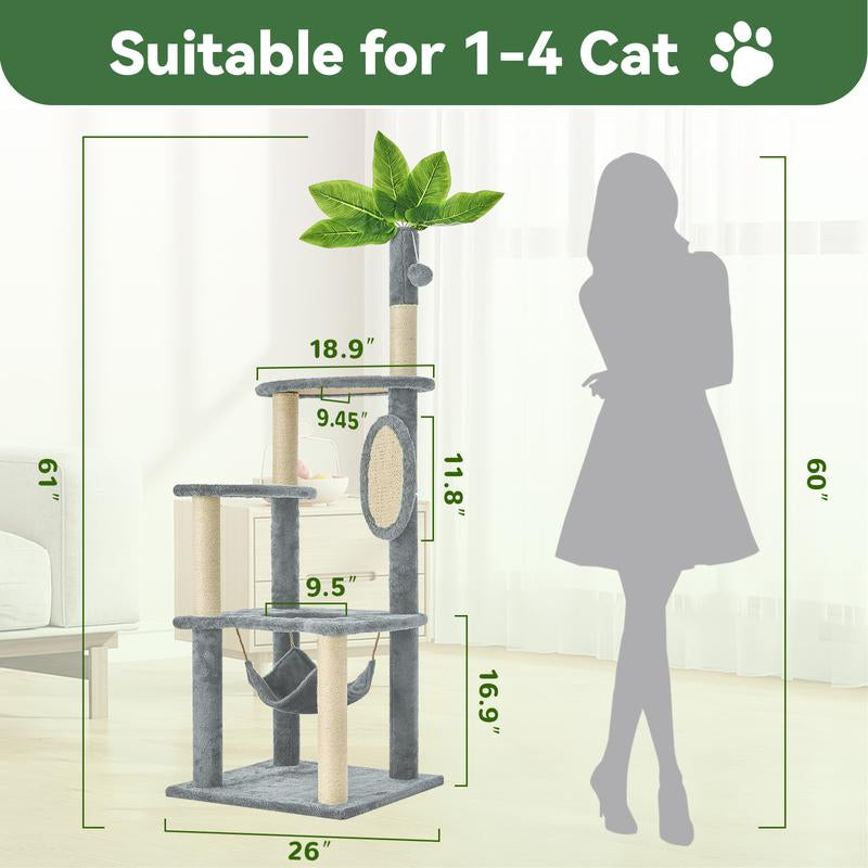 Albero Tiragraffi Wecharmer con Casetta e Foglie Verdi