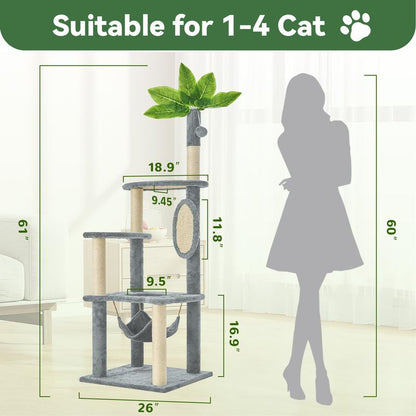 Albero Tiragraffi Wecharmer con Casetta e Foglie Verdi