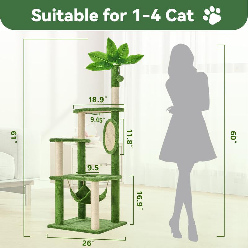 Albero Tiragraffi Wecharmer con Casetta e Foglie Verdi