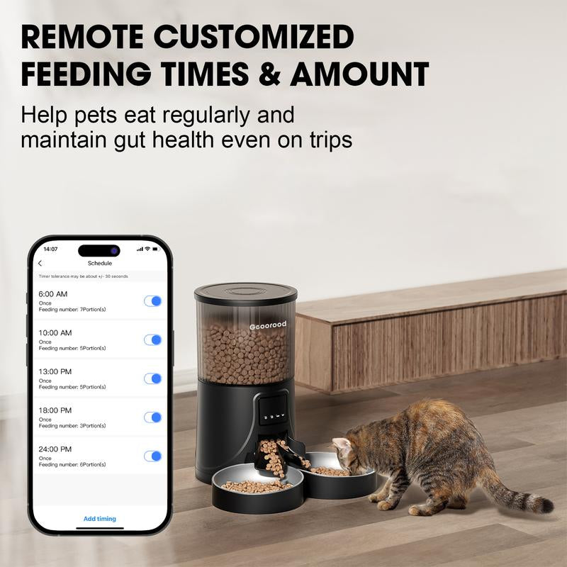 📸 Geoorood Smart Feeder 4L – Dispenser Automatico con Camera HD & Doppia Ciotola per Cani e Gatti 🐾🍽️