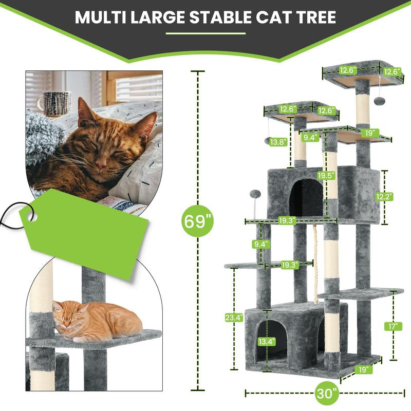 Albero Tiragraffi Wecharmer con Casetta e Foglie Verdi
