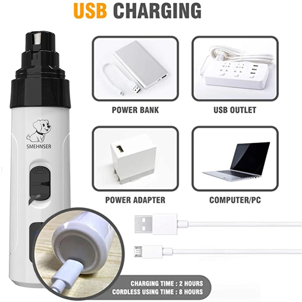 ✨ Tagliaunghie Elettrico USB – Rifinitura Professionale e Sicura per Cani e Gatti 🐾