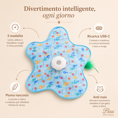 ZampaCuriosa™ – Coperta Gioco Interattiva per Gatti con Movimento a Sorpresa