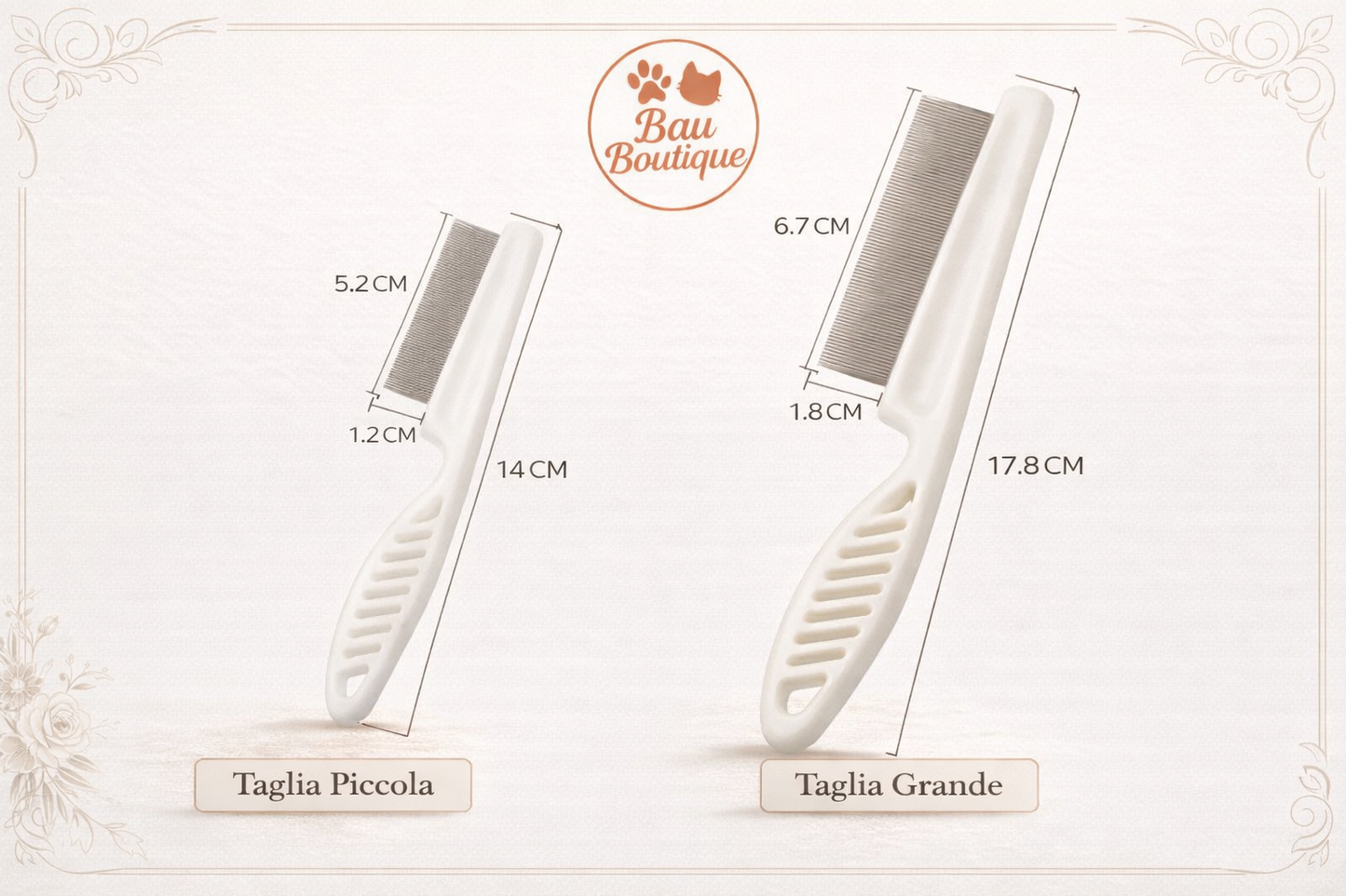 Pettine Antipulci Premium per Cani e Gatti – Igiene Profonda e Protezione Quotidiana - Bau boutique