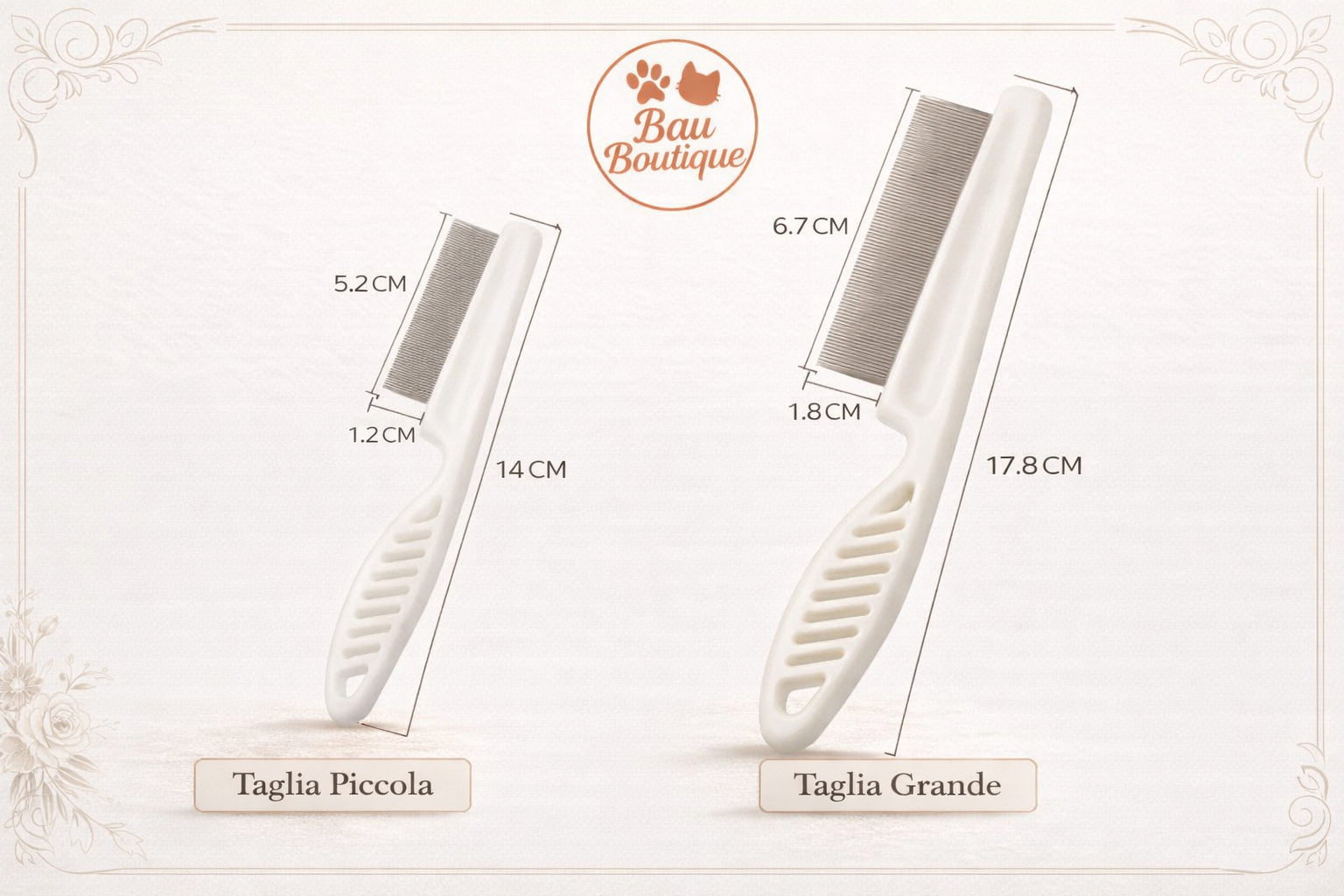 Pettine Antipulci Premium per Cani e Gatti – Igiene Profonda e Protezione Quotidiana - Bau boutique