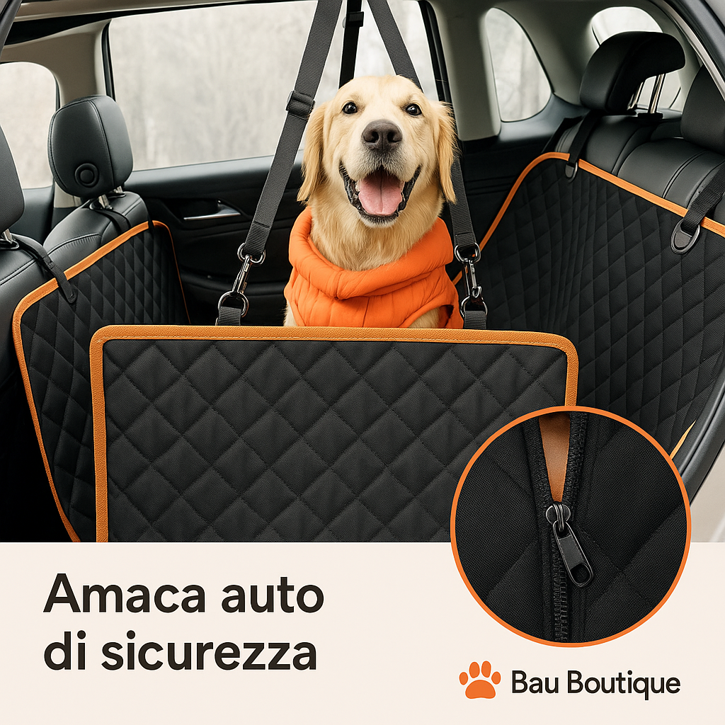 🚗 Tappetino Auto Impermeabile per Cani – Comfort, Pulizia e Stile firmato Bau Boutique 🐾