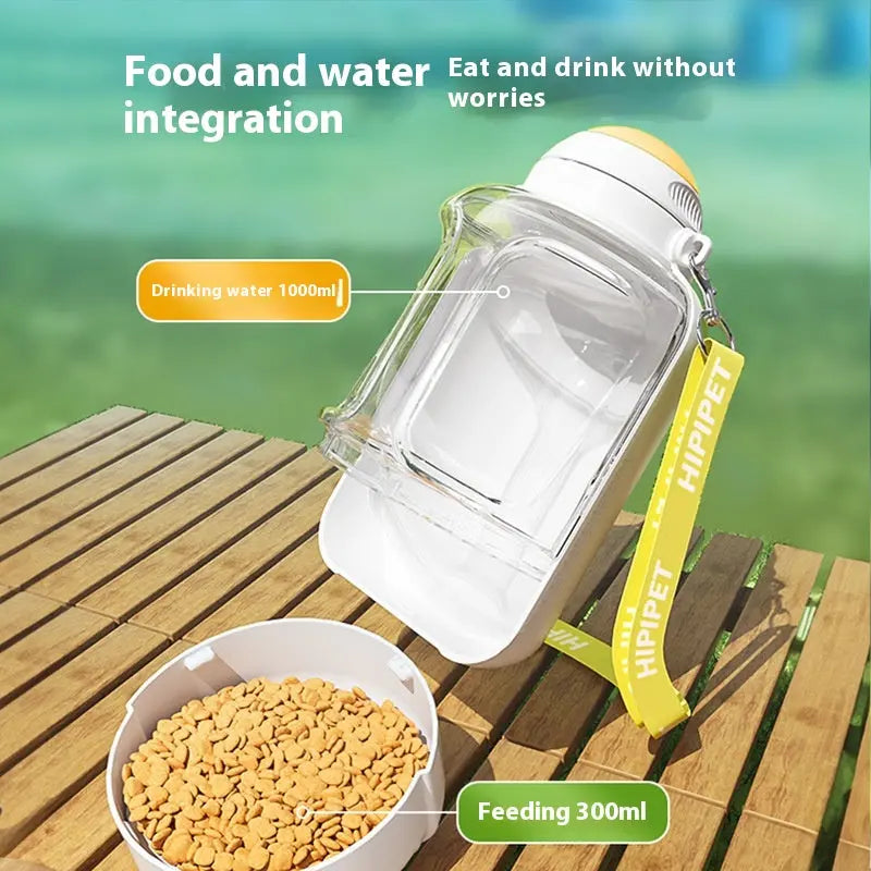 Revolutionary 2-in-1 Dog Water Dispenser and Food Bowl - Large Capacity Portable Hydration Solution for Pets