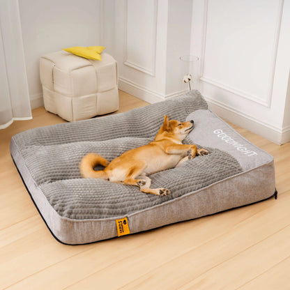 Indulge Your Dog with Our Luxurious Large Scratch-Resistant Cushion Bed Featuring Spine Support