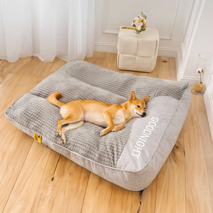 Indulge Your Dog with Our Luxurious Large Scratch-Resistant Cushion Bed Featuring Spine Support