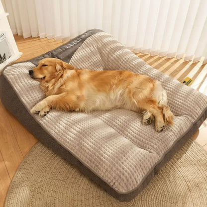 Indulge Your Dog with Our Luxurious Large Scratch-Resistant Cushion Bed Featuring Spine Support