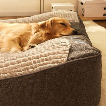 Indulge Your Dog with Our Luxurious Large Scratch-Resistant Cushion Bed Featuring Spine Support