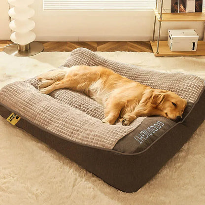 Indulge Your Dog with Our Luxurious Large Scratch-Resistant Cushion Bed Featuring Spine Support