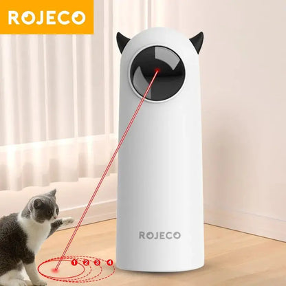 Engage Your Feline Friend with the Rojeco Automatic Interactive LED Laser Cat Toy - Hours of Fun and Play!