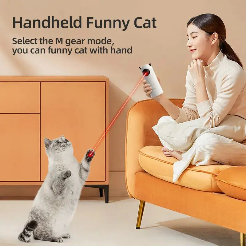 Engage Your Feline Friend with the Rojeco Automatic Interactive LED Laser Cat Toy - Hours of Fun and Play!
