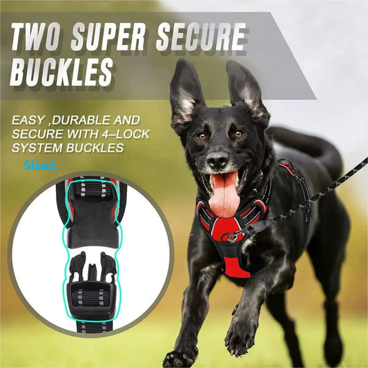 Heavy Duty No Pull Dog Harness with Front Clip and Reflective Features for Large Dog Walking