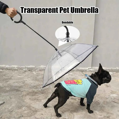 Ombrello Trasparente per Cani con Guinzaglio Regolabile