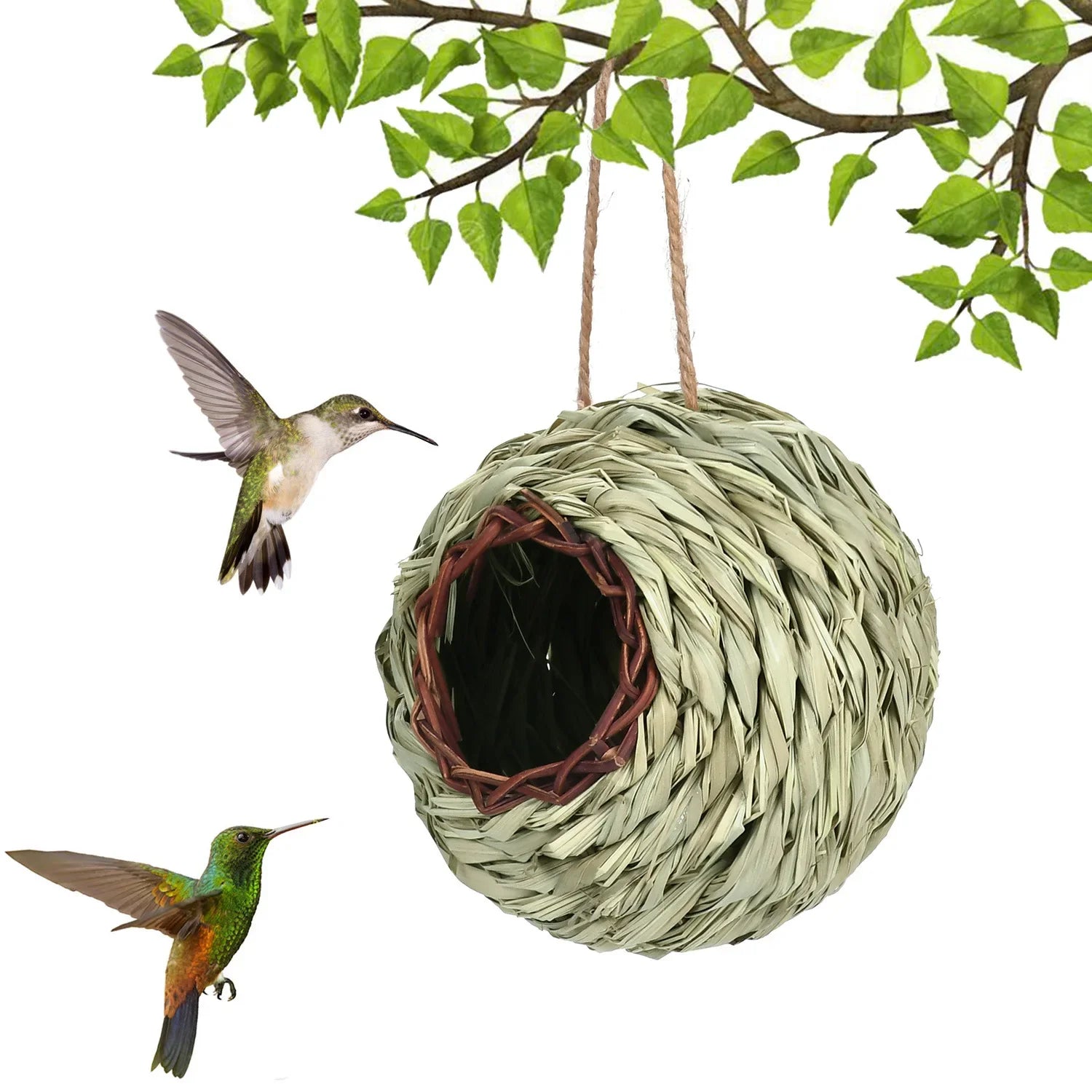 🐦 Nido Sferico Intrecciato – Rifugio Naturale per Uccellini da Giardino 🌿