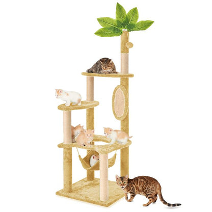 Albero Tiragraffi Wecharmer con Casetta e Foglie Verdi