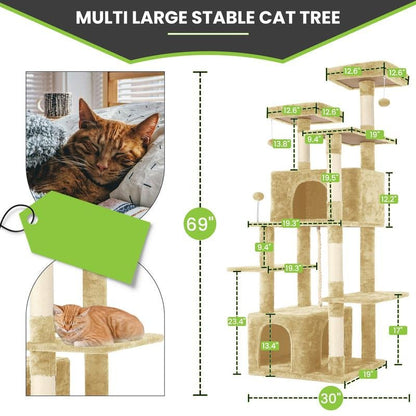 Albero Tiragraffi Wecharmer con Casetta e Foglie Verdi - bau boutique