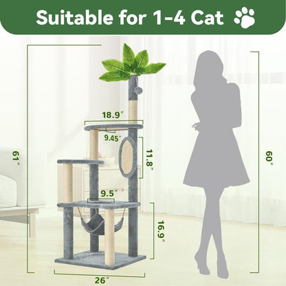 Albero Tiragraffi Wecharmer con Casetta e Foglie Verdi - bau boutique