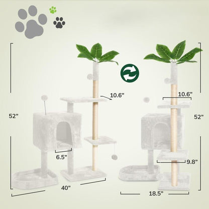 Albero Tiragraffi Wecharmer con Casetta e Foglie Verdi - bau boutique