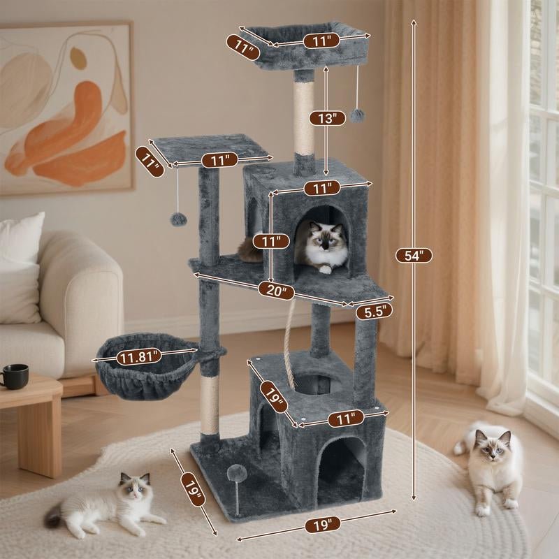 Albero Tiragraffi Wecharmer con Casetta e Foglie Verdi - bau boutique