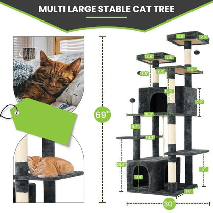 Albero Tiragraffi Wecharmer con Casetta e Foglie Verdi - bau boutique